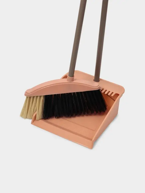 Щётка для пола: совок 24&times;25&times;81 см, щётка 24 см, персиковая