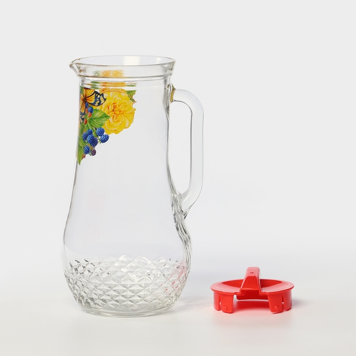 Кувшин стеклянный с крышкой, 1,2 л, рисунок МИКС Кувшин стеклянный с крышкой, 1,2 л, рисунок МИКС