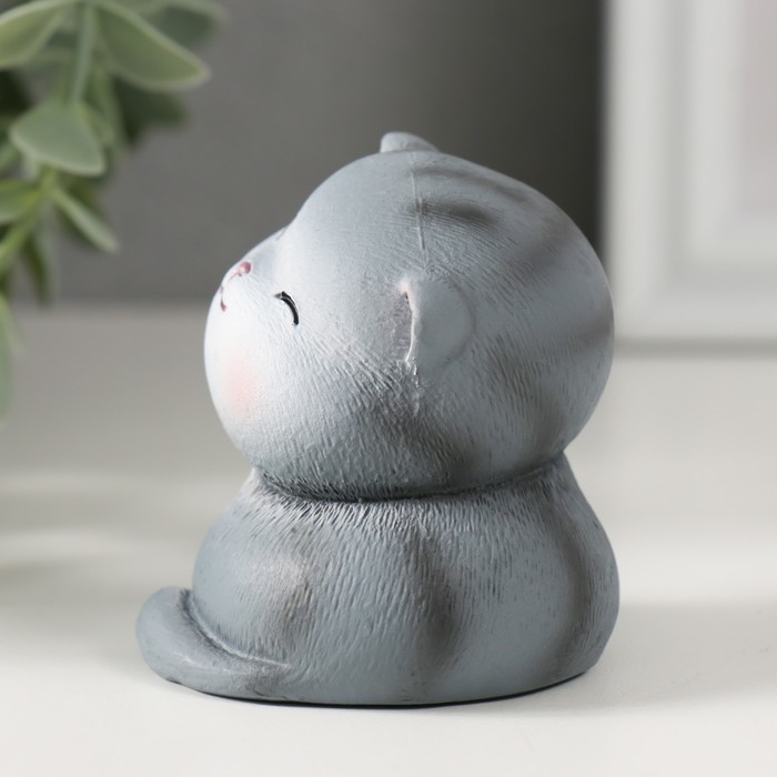 Сувенир полистоун Сувенир полистоун "Довольный серый котик" 6х5,5х6,5 см