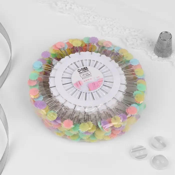 Булавки для квилтинга «Цветок», 53 мм, 20 шт., разноцветные