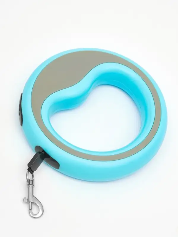 Рулетка - поводок для собак, лента 3 м, розовая/голубая