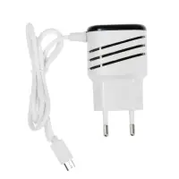 Сетевое зарядное устройство Luazon GQ-18, 2 USB, microUSB, 1 A, 1 м, белое