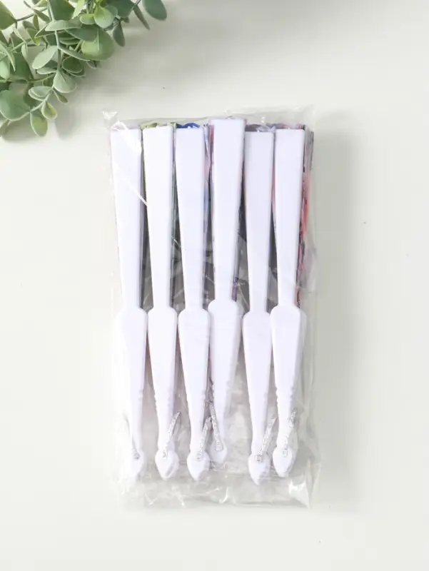 Веер пластик, текстиль Веер пластик, текстиль "Кошечки и цветы" МИКС широкие лопасти 23 см