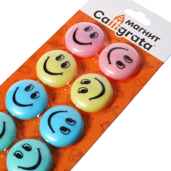 Набор магниты для доски d-3см, 10 штук, на блистере, пастель Набор магниты для доски d-3см, 10 штук, на блистере, пастель