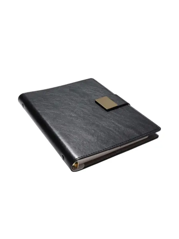 Органайзер на кольцах, А5, с хлястиком, 80л, линия, к/зам, Черный Органайзер на кольцах, А5, с хлястиком, 80л, линия, к/зам, Черный