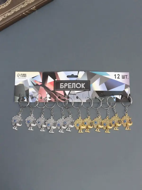 Брелок металл глазки Брелок металл глазки "Павлин" МИКС 2,5х3 см