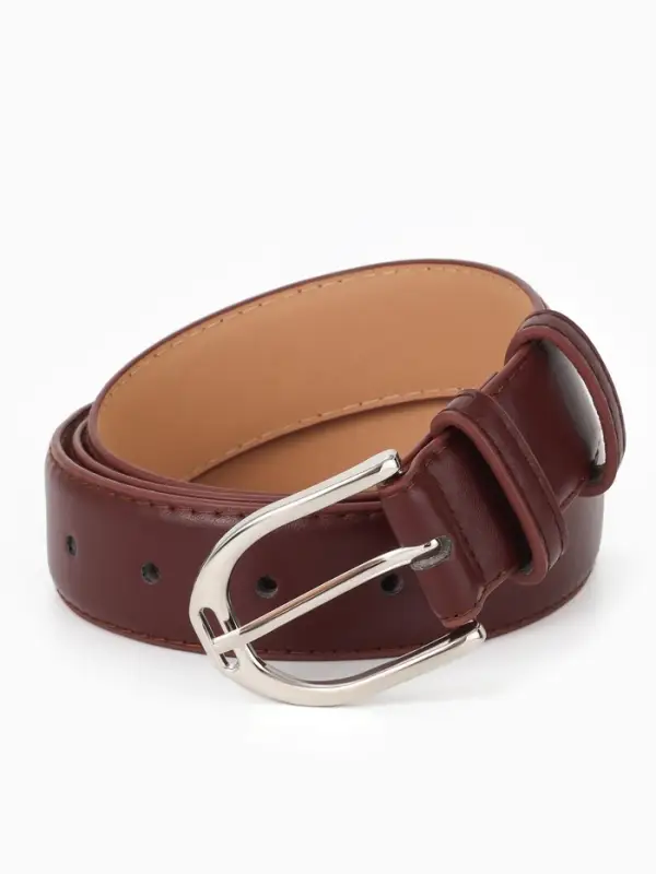 Ремень женский, 3.5&times;110 см, 1 прокол, серебристая пряжка, без винта, коричневый