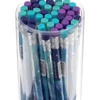 Карандаш чернографитный ErichKrause &laquo;Aquamarine', пластиковый, круглый, с ластиком, МИКС