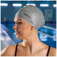 Шапочка для плавания взрослая ONLYTOP, силиконовая, обхват 54-60 см, МИКС