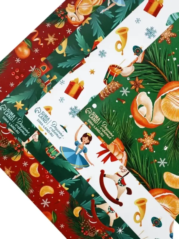 Набор упаковочной бумаги &laquo;Зимняя сказка&raquo;, 4 листа, 70&times;100 см