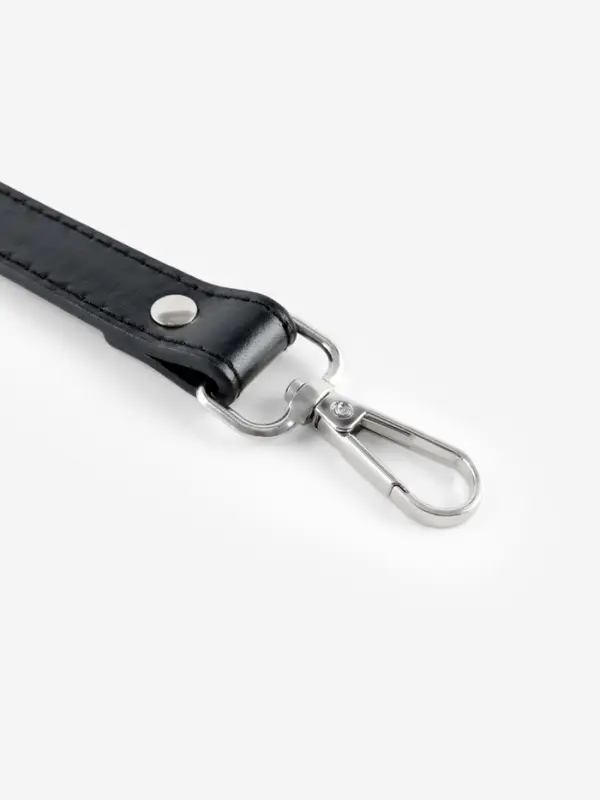 Ручка для сумки, с карабинами, 60&times;2 см, чёрная