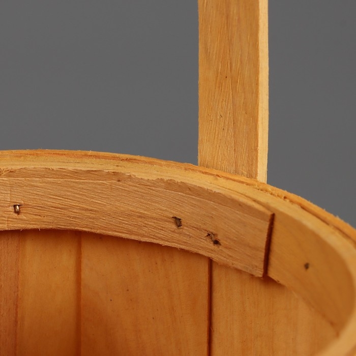 Корзина плетеная, секвойя, D13хН11/22,5 см, натуральный с окантовкой Корзина плетеная, секвойя, D13хН11/22,5 см, натуральный с окантовкой