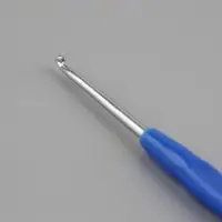 Крючок для вязания, с пластиковой ручкой, d=2.5 мм, 13.5 см, синий