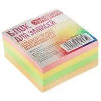 Блок бумаги для записей Calligrata, 8&times;8&times;4 см, 80 г/м&sup2;, непроклеенный, цветной, пастель