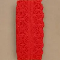 Кружево капроновое, 30 мм &times; 10 &plusmn; 1 м, цвет красный