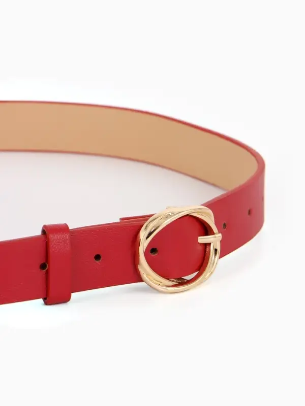 Ремень женский, 110&times;2.9 см, классическая пряжка металл, красный