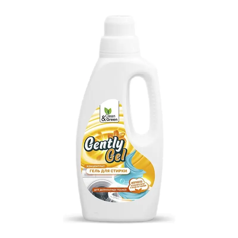 Гель концентрат для стирки "Gently Gel" для деликатных тканей (ПЭНД) 1000 мл. Clean&Green CG8187