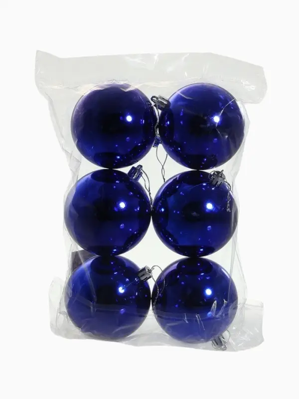 Ёлочные игрушки &laquo;Винтажный глянец&raquo;, шары новогодние, d=8 см, набор 6 шт., синий