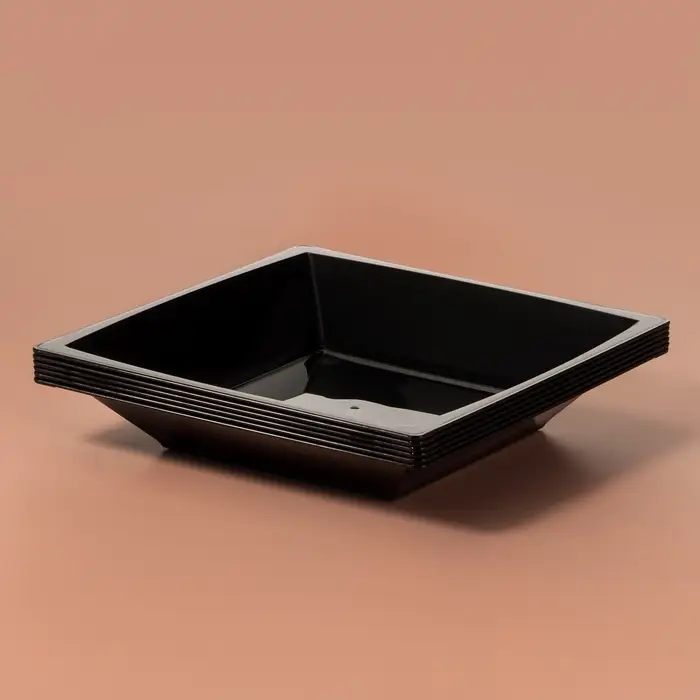 Тарелка одноразовая для фуршета, 17.2 см, пластик, квадратная, глубокая, МИКС