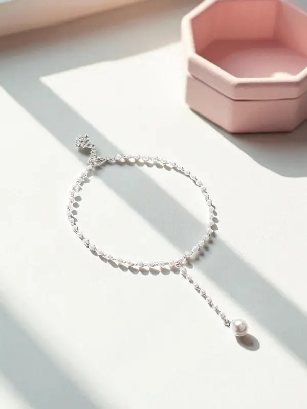 Колье с жемчугом &laquo;Олимпия&raquo;, белое в серебре, 32 см