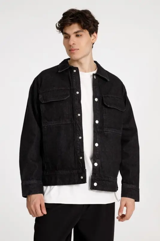 Куртка джинсовая O2, черная, размер XS/S