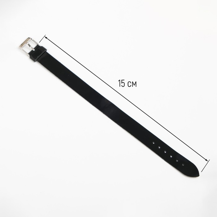 Ремешок для часов, женский, 16 мм, длина 15 см, натуральная кожа, чёрный Ремешок для часов, женский, 16 мм, длина 15 см, натуральная кожа, чёрный