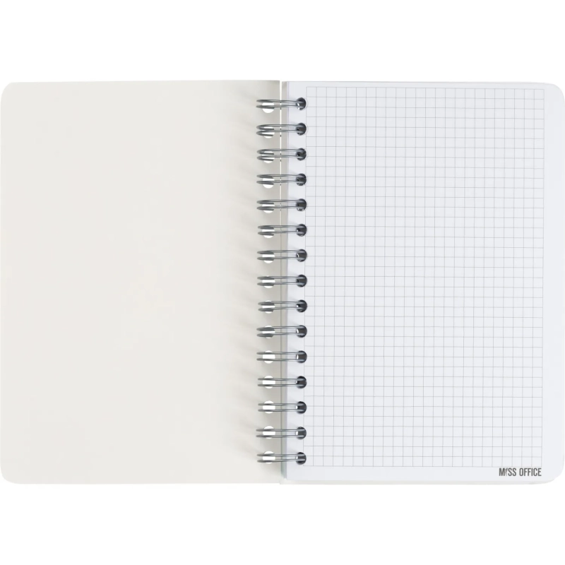 Тетрадь общая А5 Attache Miss Office 128л клетка гребень голубой с серебром