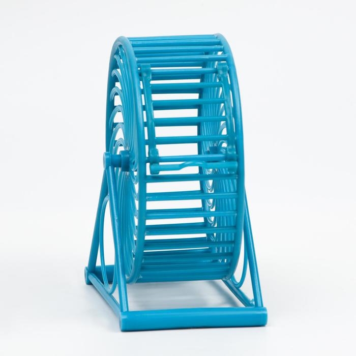 Колесо для грызунов на основании, пластик, 12,5 см, голубое Колесо для грызунов на основании, пластик, 12,5 см, голубое