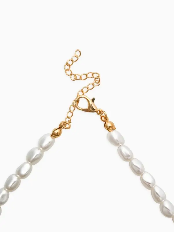 Колье жемчг "Барокко", цвет белый в золоте