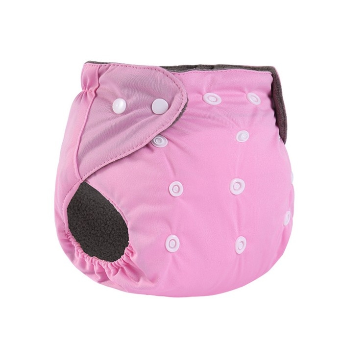 Многоразовый подгузник, угольно-бамбуковая ткань, 3-15 кг, цвет розовый, Крошка Я