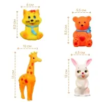 Резиновые игрушки для ванны Крошка Я &laquo;Друзья&raquo;, с пищалкой, в наборе 4 шт.