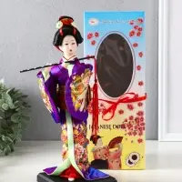 Кукла коллекционная &laquo;Японка в фиолетовом кимоно с флейтой&raquo;, 25&times;9.5&times;9.5 см