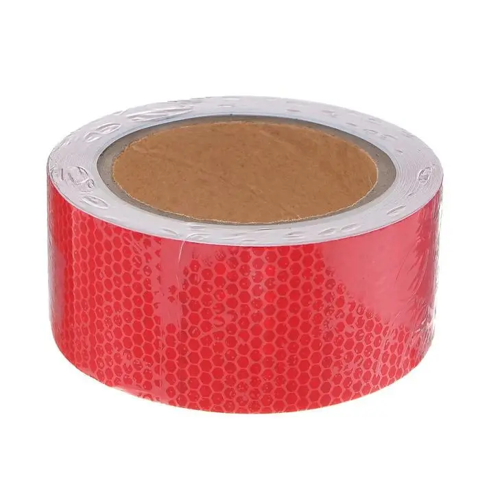 Светоотражающая лента, самоклеящаяся, красная, 5 см &times; 10 м