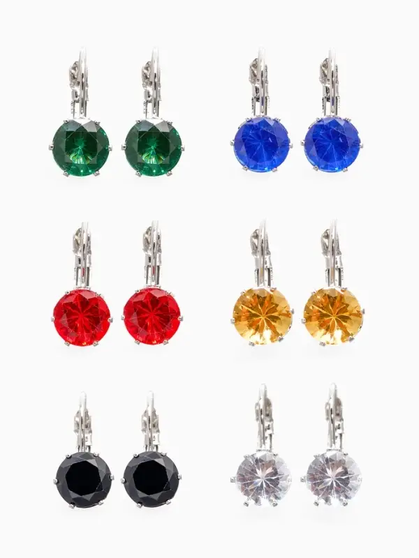 Серьги со стразами &laquo;Конфетти&raquo;, каникулы круг, цвет МИКС в серебре