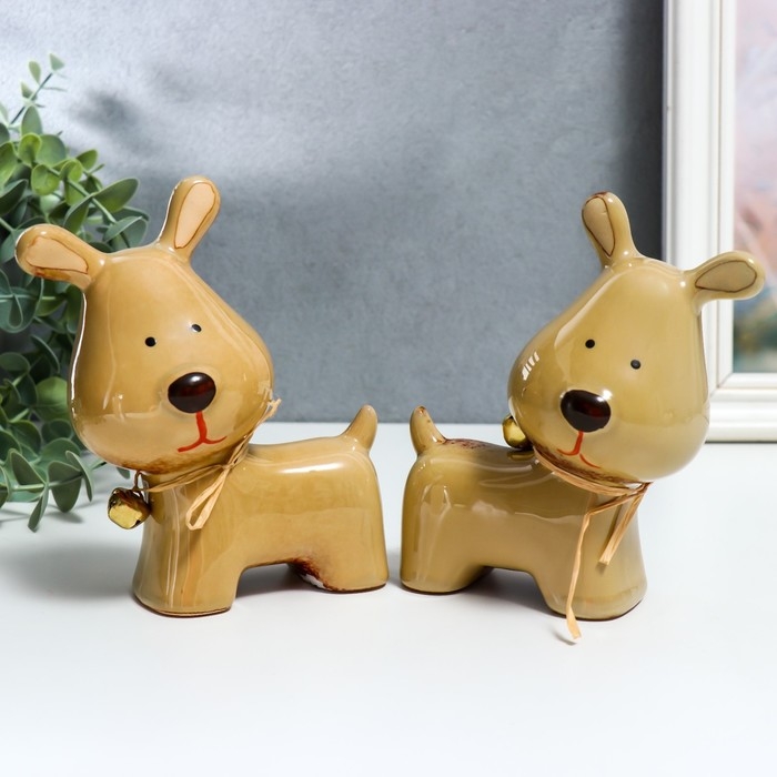 Сувенир керамика Сувенир керамика "Пёсик с колокольчиком на ошейнике" МИКС 13,5х7х11,5 см