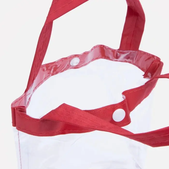 Косметичка на кнопке, с ручками, цвет красный/прозрачный