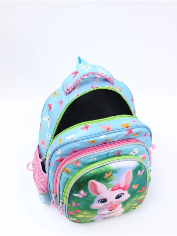 Ранец с эргономичной спинкой 3 отделения, средний "Зая"