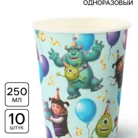 Стакан одноразовый бумажный 250 мл, Корпорация монстров