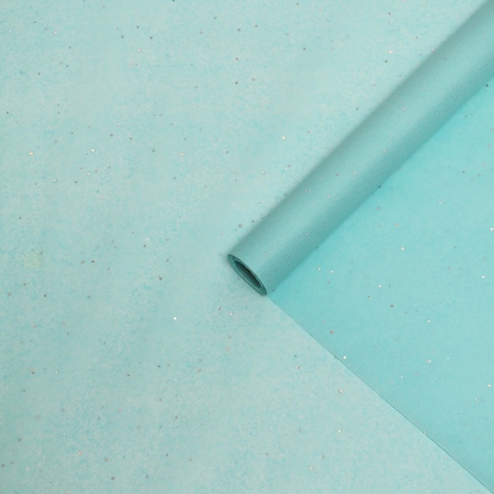 Бумага упаковочная тишью, Бумага упаковочная тишью, "Конфетти", голубая, 50см х 10 м