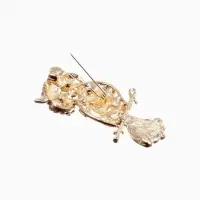 Брошь &laquo;Сова&raquo;, белая в золоте