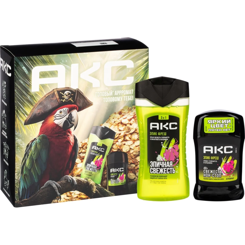 Подарочный набор Акс Эпик фреш мужской гель и дезодорант-антиперспирант