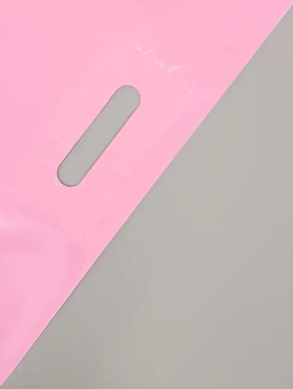 Пакет с вырубной усиленной ручкой, розовый, ПВД, 40&times;50 см, 45 мкм