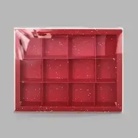 Коробка под 12 конфет с ячейками &laquo;Сачстья в новом году!&raquo;, 14.5&times;18.5&times;3 см