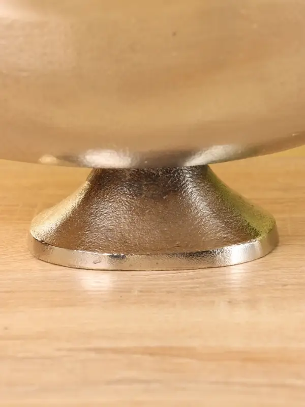 Салатник "Лев с кольцом" на ножке, алюминий (никелевое покрытие) 24х33х13,5 см