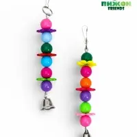 Игрушка для птиц "Цветочек", 15 х 3 см, микс цветов