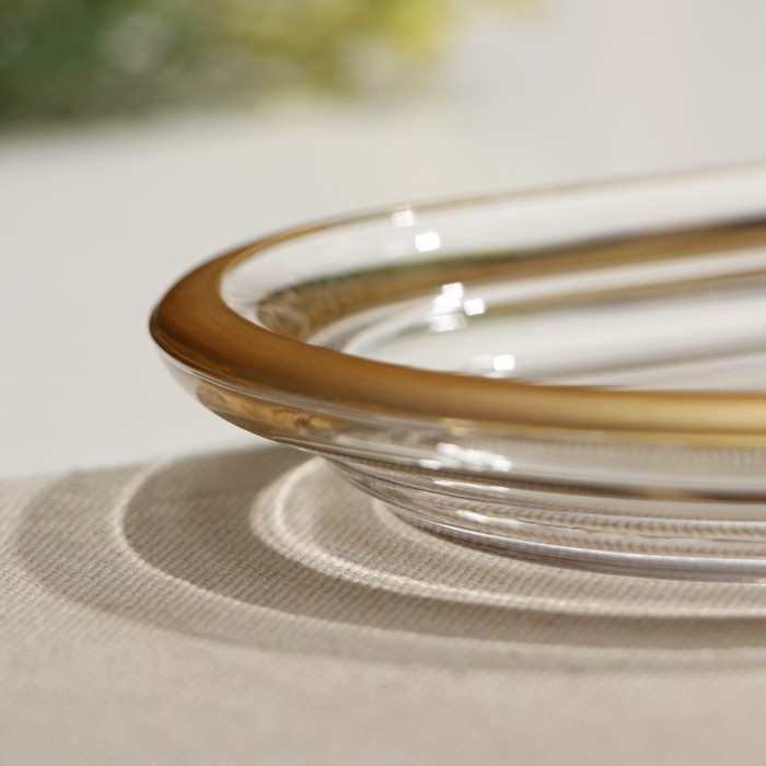 Масленка Paşabahçe. 19.8×13.1 см, стекло, прозрачная, золотистая Масленка Paşabahçe. 19.8×13.1 см, стекло, прозрачная, золотистая