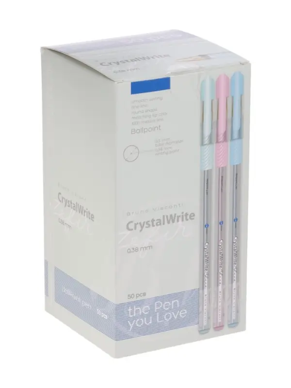 Ручка шариковая BrunoVisconti. CrystalWrite.Zefir, 0.38 мм стержень синий, МИКС