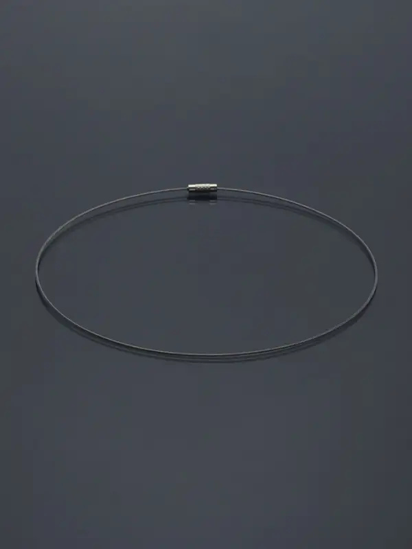 Основа для колье (чокер) с замком, 1 мм, набор 5 шт., цвет стальной, 45 см