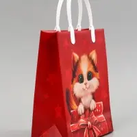 Пакет подарочный &laquo;Котёнок&raquo;, мягкий пластик, 23&times;27 см, 150 мкм