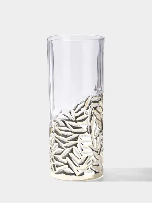 Ваза для цветов &laquo;Милагрос&raquo;, узоры низ, 24&times;10 см, стекло, прозрачная